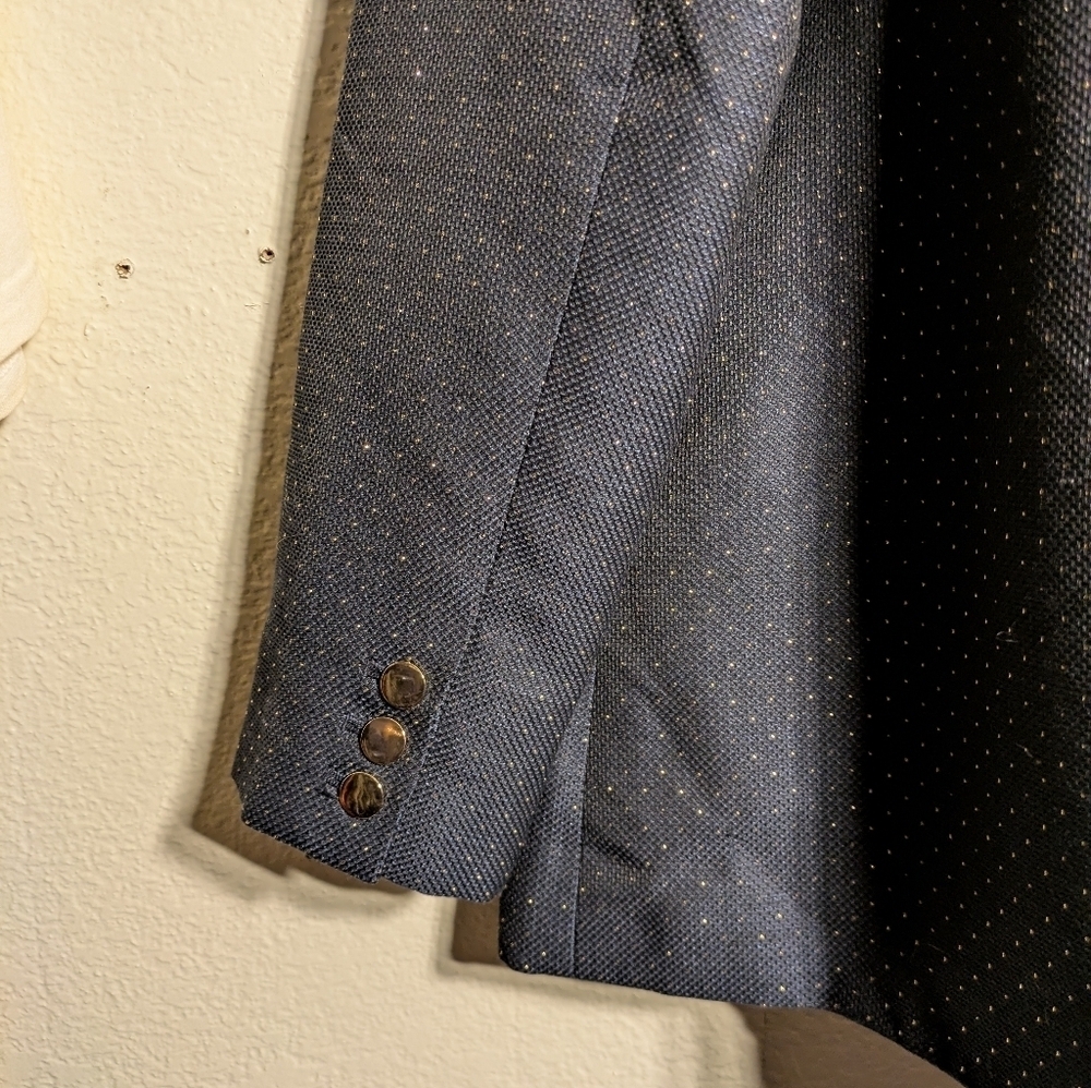 a New Day Size 14 Stylish Navy Blazer with Gold Dots - Picture 9 of 12
